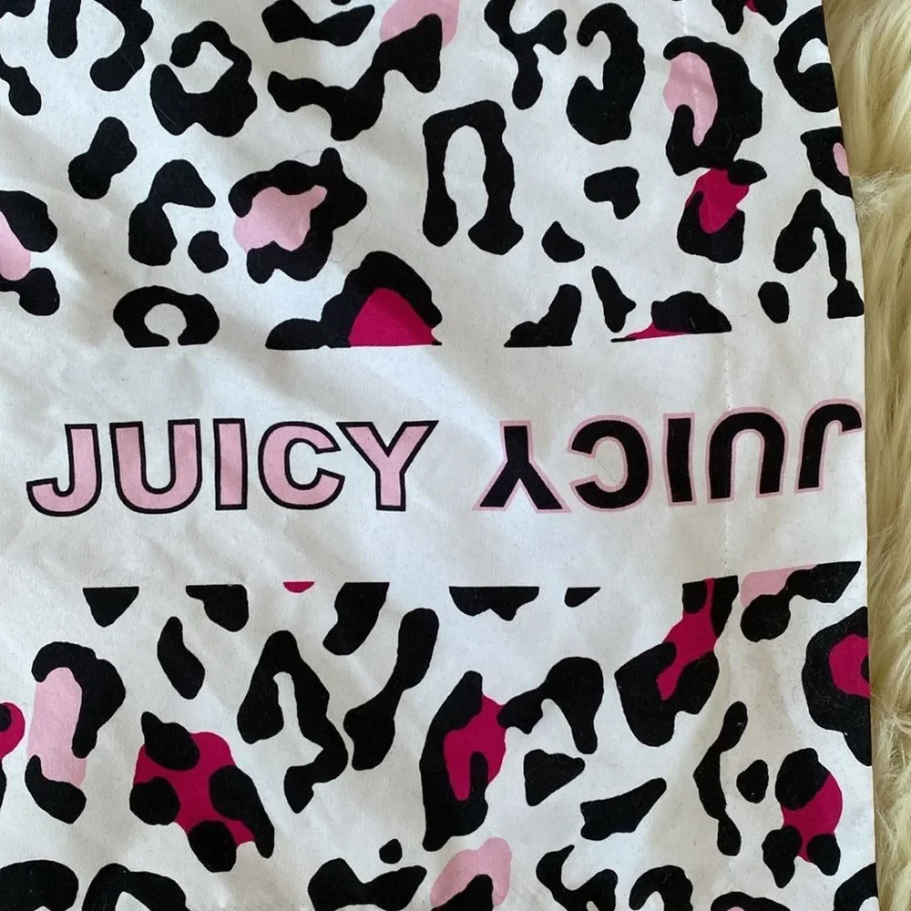 VTG Juicy Couture Leopard Print Pillowcase 29 x 23 in Y2K Hot Pink Pop of color